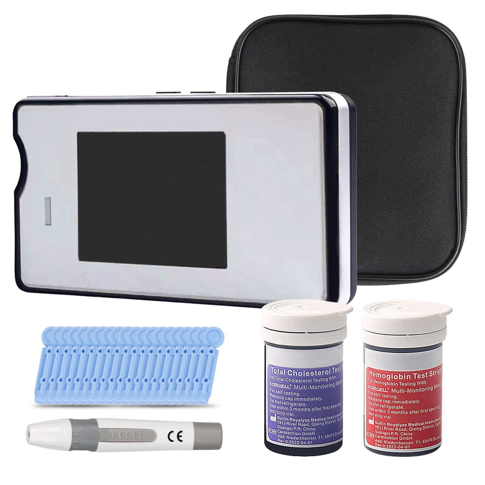 Photo 1 of Hemoglobin Test Kits with 25 Hemoglobin Test Strips, Cholesterol Test Kit with 10 Test Strips, Hemoglobin Test Kit for Home Use, Hemoglobin Tester Meter at Home, White