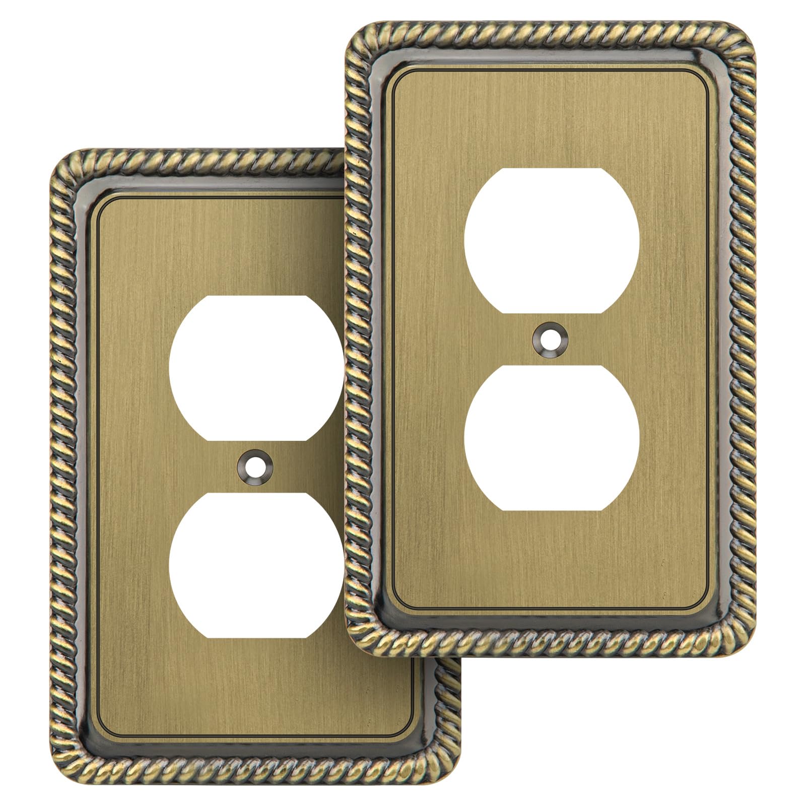 Photo 1 of ***ONLY ONE****
Henne Bery Rope Edge Decorative Wall Plate Switch Plate Outlet Cover (Single Duplex, 2 Pack, Antique Brass)