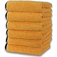 Simple Houseware Professional Grade Ultra Plush Premium Microfiber Towels, 410 GSM (16 inch x 24 Inch) (6 Pack) - Safe for Car Wash, Home Cleaning & Pet Drying Cloths