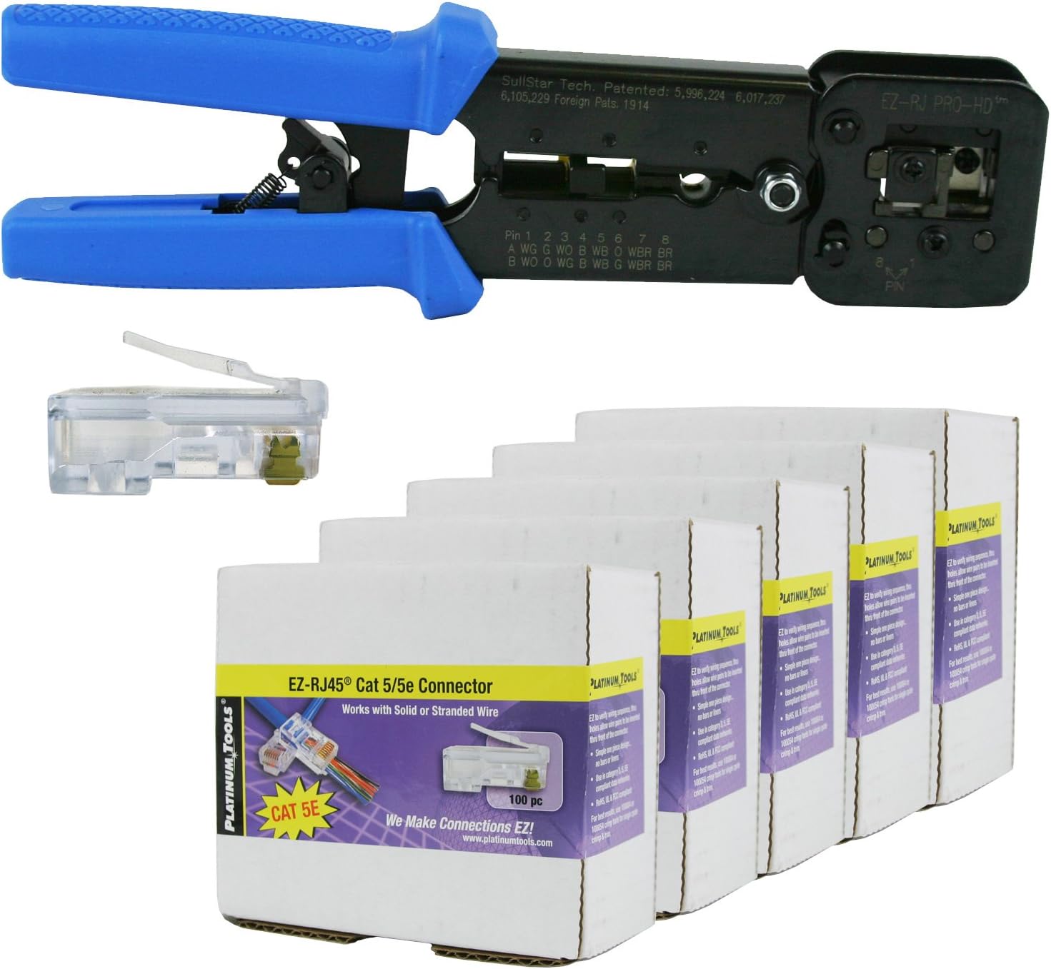 Platinum Tools 100054 EZ-RJPRO HD Crimp Tool, EZ-RJ45 Cat5/5e 500 Connectors