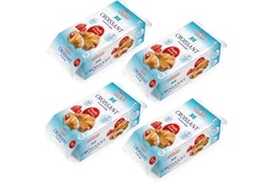 DORA3 Croissant Di Pastasfoglia - Authentic Italian Pastry with Strawberry Filling - Healthy Snack Box Ideal for Breakfast, Dessert & Pairing with Coffee or Tea - 300g Each - Pack of 4