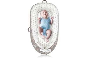 JOCUTE Baby Lounger for Newborn Cover - Newborn Lounger for 0-12 Months, Breathable & Portable Infant Lounger - Adjustable Cotton Soft Baby Floor Seat for Travel, Newborn Essentials - Arrow