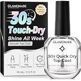 Glamonade Top Coat Nail Polish: 30s Quick Dry Long Lasting No Chip Top Coat | Air Fast Dry High Gloss Gel-Like Shine Anti-Stain Clear Nail Polish Salon Quality For Women Girl 0.5 fl oz