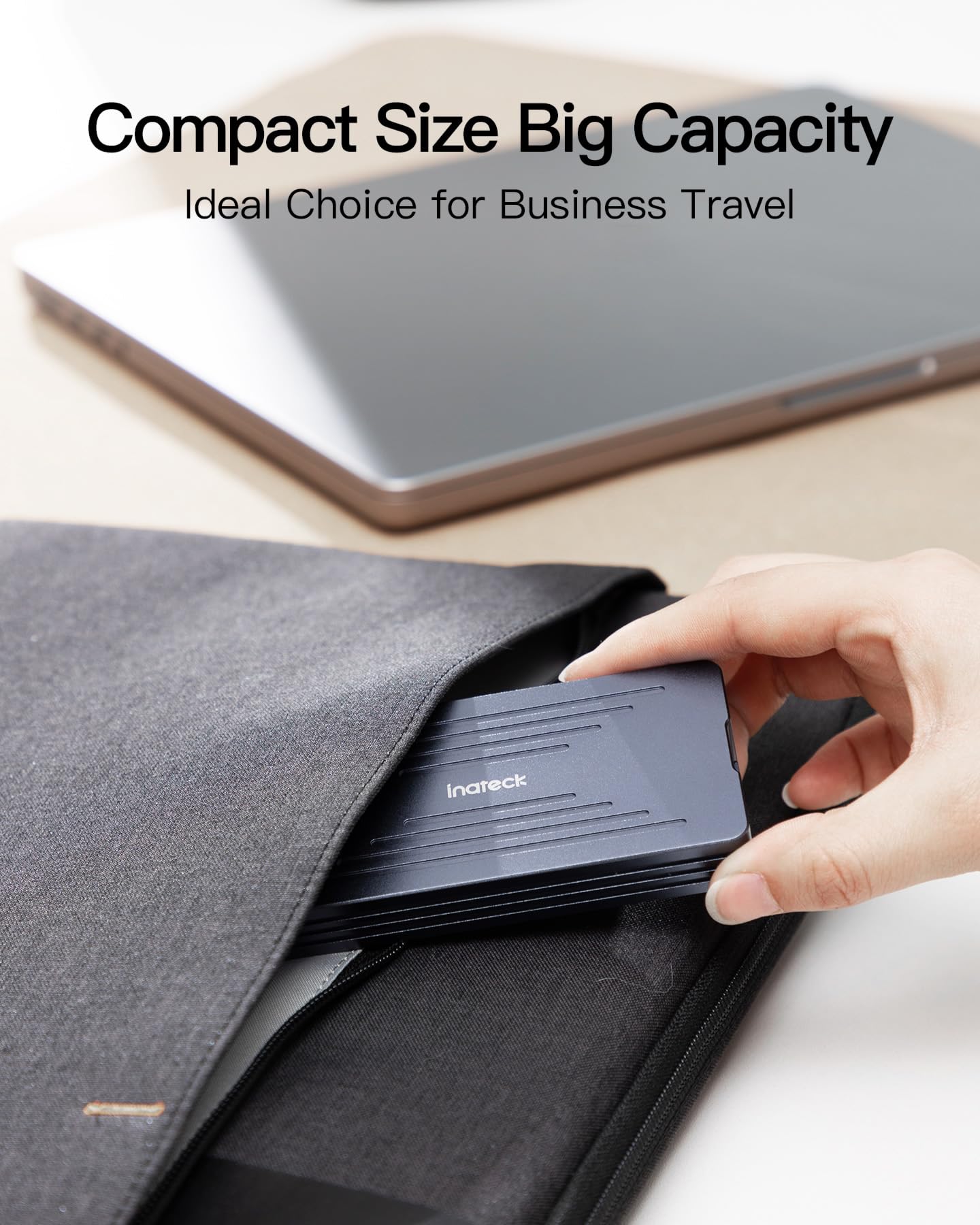 Inateck 40Gbps M.2 NVMe SSD-Gehäuse, Aluminium Festplattengehäuse, USB4.0/Thunderbolt 4, werkzeuglose Installation für windows 8/10/11, Mac OS, unterstützt 2230/2242/2260/2280 SSDs, M-Key, FE2028 7