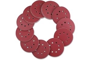 DEKOPRO 150 PCS Sanding Discs 5 Inch 8 Holes Sandpaper Set 60, 80, 100, 120, 150, 180, 240, 320, 400, 600 Grits Round Sandpap