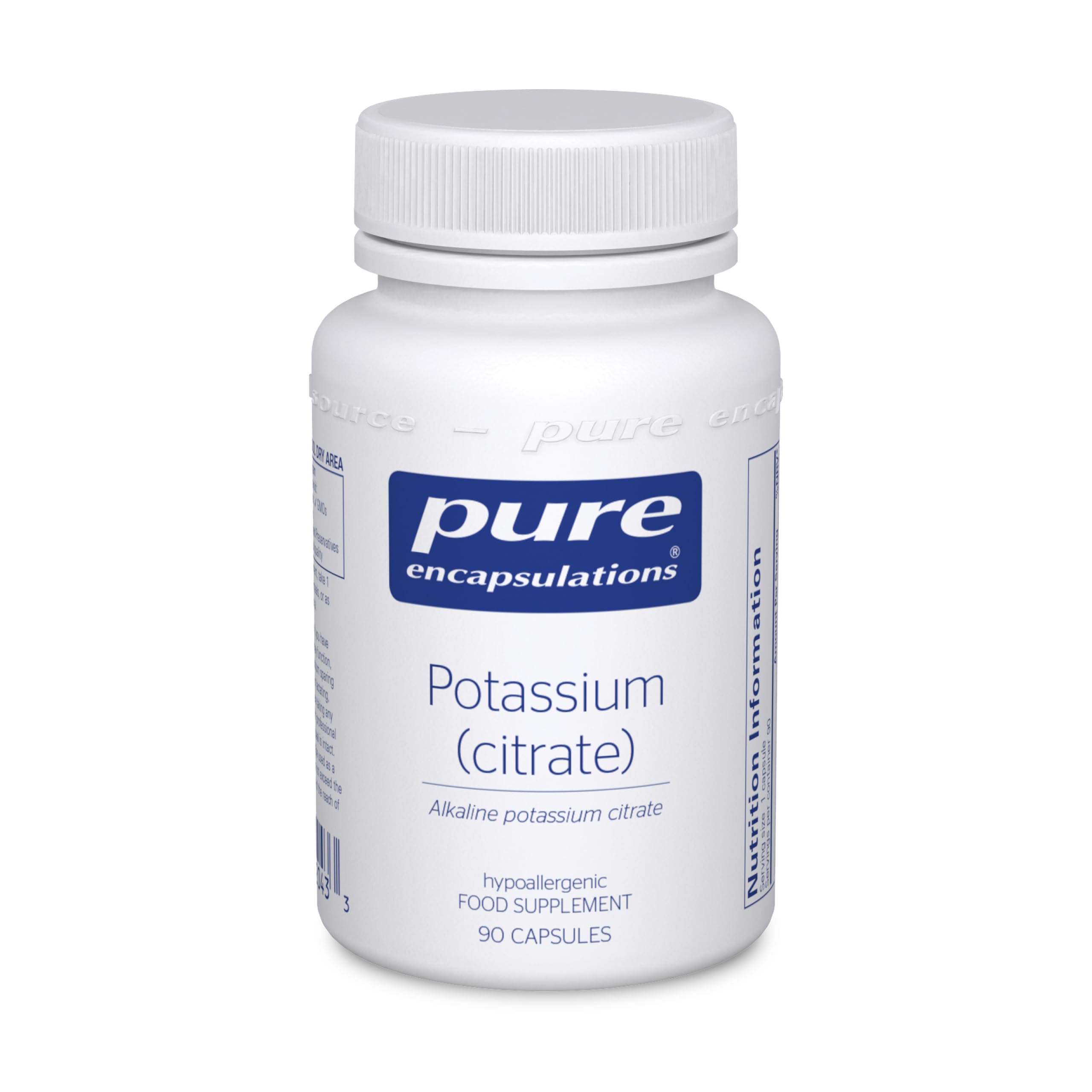 Pure Encapsulations - Potassium (Potassium Citrate) - Essential Minerals for Effective Electrolyte Balance and Normal Blood Pressure - 90 Capsules
