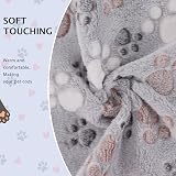 BVAGSS 6 Pack Small Dog Blanket 60x40 cm Paw Print Fleece Grey view 4