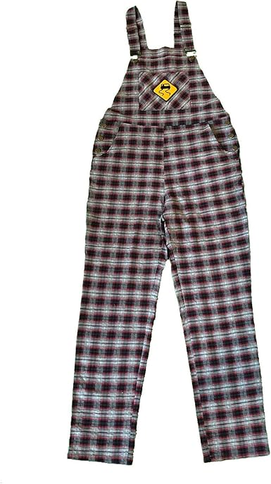 black and red overalls