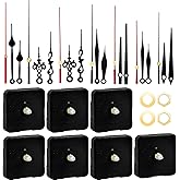 Tibapla 7 Sets Wall Clock Mechanism Kit, Silent Quartz Clock Mechanism Battery Powered, 12mm Shaft Clock Movement Mechanism w