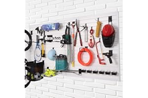 HODURWALL Slatwall Panels Garage Slat Wall Storage Systems 4'x 8', Slat Wall Paneling Garage Wall Organizer, White Slat Board PVC Wall Panels Slatwall Displays Garage Tool Organizer Wall Mount Ladder Bike Rack