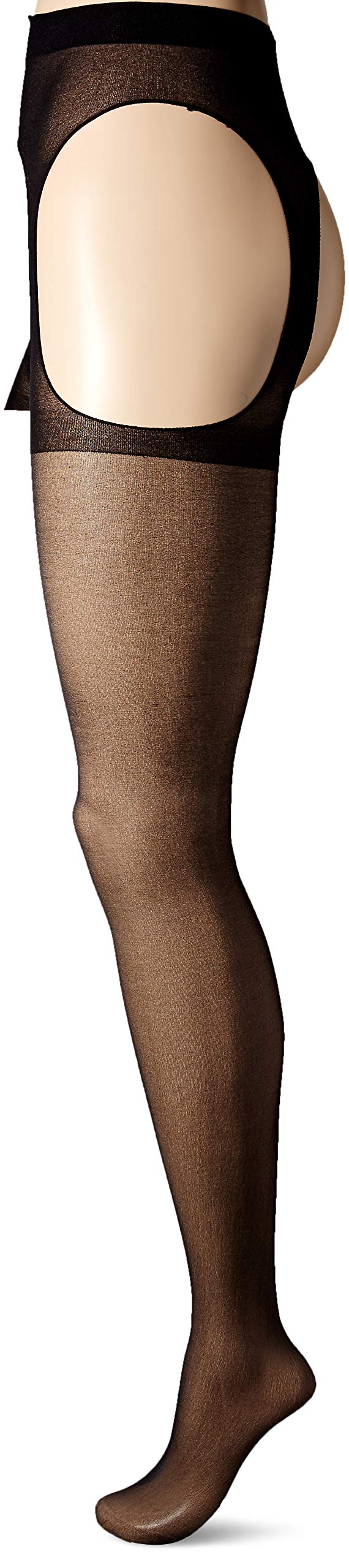 Leg Avenue Plus Size Black Sheer Suspender Pantyhose