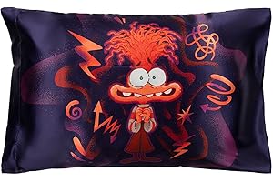 Jay Franco Disney Pixar Inside Out Anxiety Satin Pillowcase - Standard Size 20x30 Inch Silky Soft Dark Purple Premium Pillow Cover