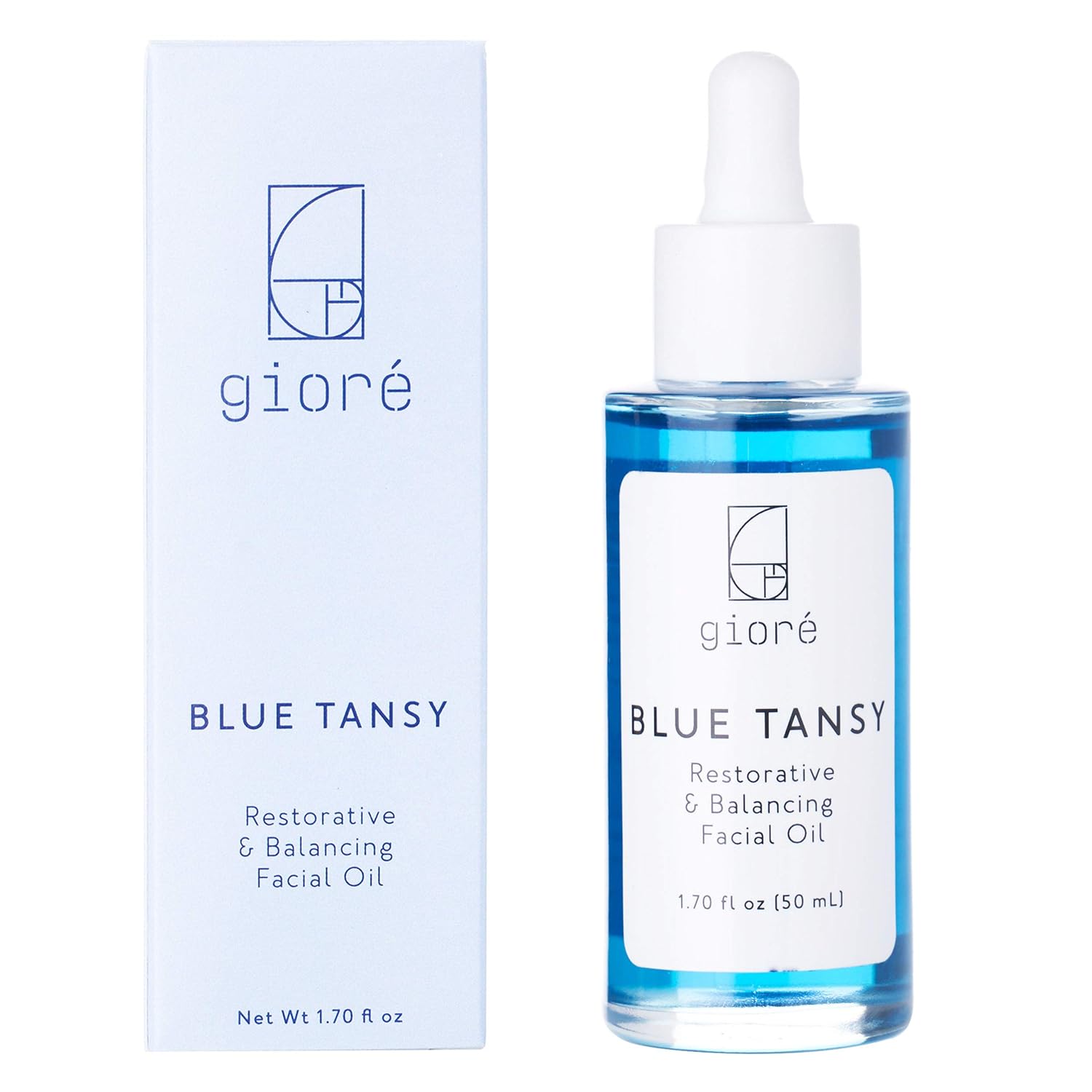 Gioré Naturals Blue Tansy Facial Oil | Restorative and Balancing Face Serum | Anti Aging and Pore Shrinking | With Vitamin E, Squalane, Rosehip, and Turmeric Oils | Vegan and Cruelty Free |