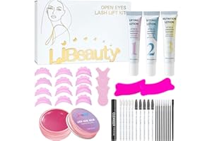 Libeauty Lash Lift Kit with Lash Glue Balm Eyelash Lift Kit & Brow Lamination Kit New Lash Lifting Pads Last Up 4-6 Weeks Tub