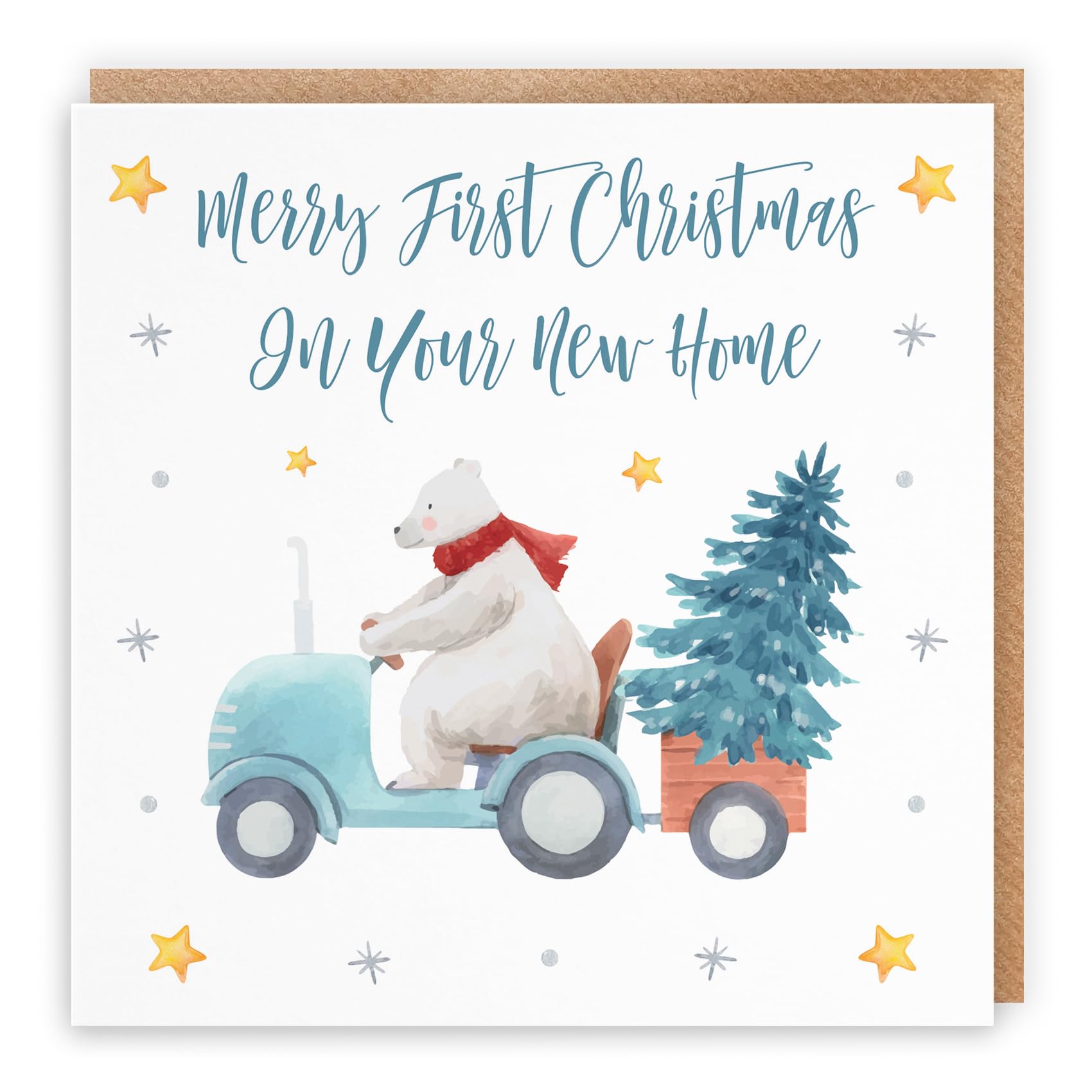 Hunts England - 1st Christmas In Your New Home Christmas Card - Merry First Christmas In Your New Home - Polar Bear Collection