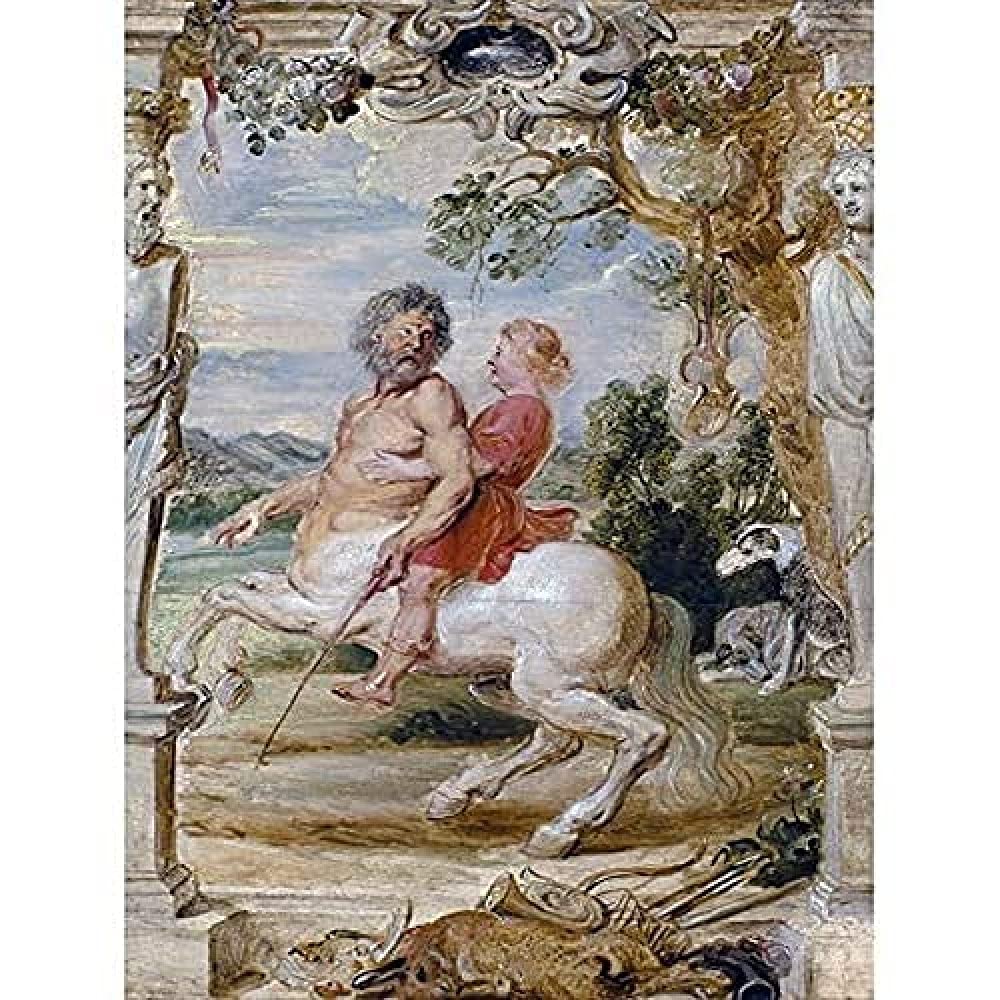 Rubens Achilles Educated By The Centaur Chiron Art Print Canvas Premium Wall Decor Poster Mural