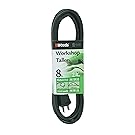 Woods General Purpose Outdoor/Indoor Extension Cord (8 Ft, Black)