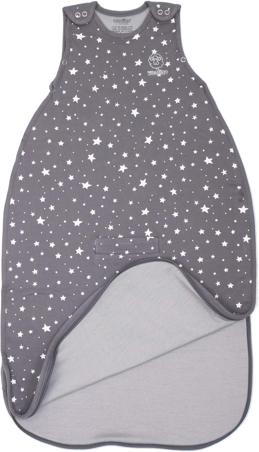 Woolino Ultimate 4 Season Baby Sleeping Bag, Merino Wool Baby Sleep Sack, Organic Cotton Outer - Image 4