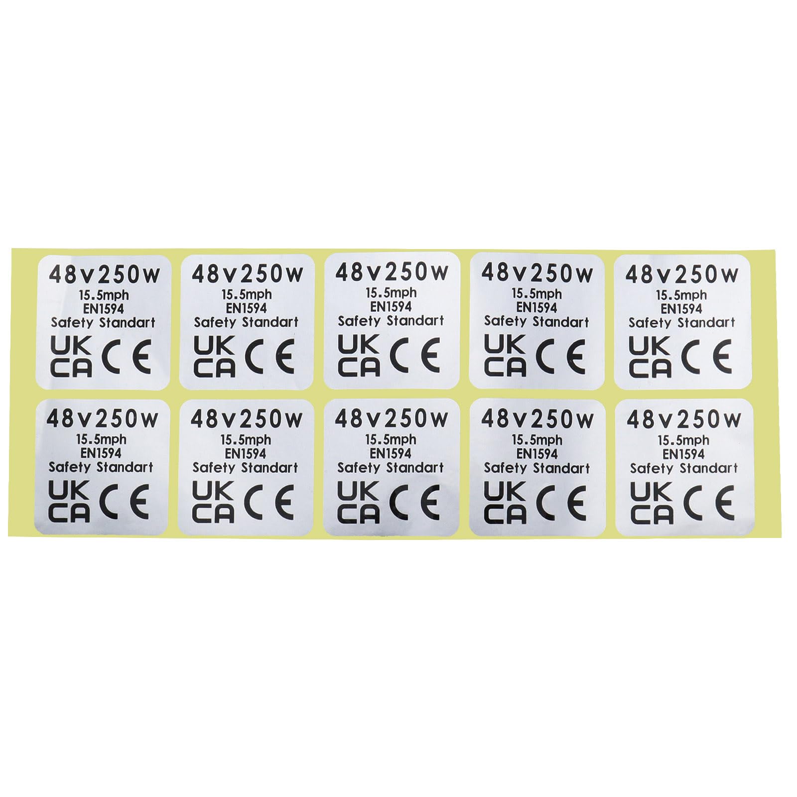 EMSea 10pcs Motor Stickers Mid Drive Motor Sticker Motor PET Waterproof Sticker Decal 48V 250W Motor CE Label Tags Compatible with BAFANG BBS02B BBS01