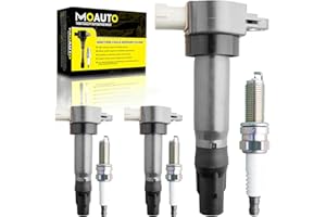 MOAUTO Set of 3 Ignition Coils Pack UF681 1321580003 & 3 PCS Iridium Spark Plugs Compatible with 2005-2015 Smart Fortwo 1.0L 0.8L Electric
