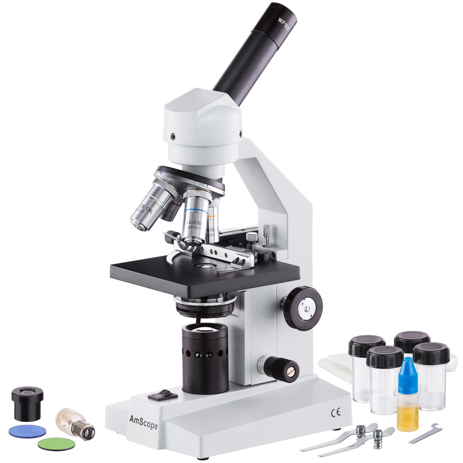 AmScope M500B-MS Monocular Composite Microscope 40x-2000x