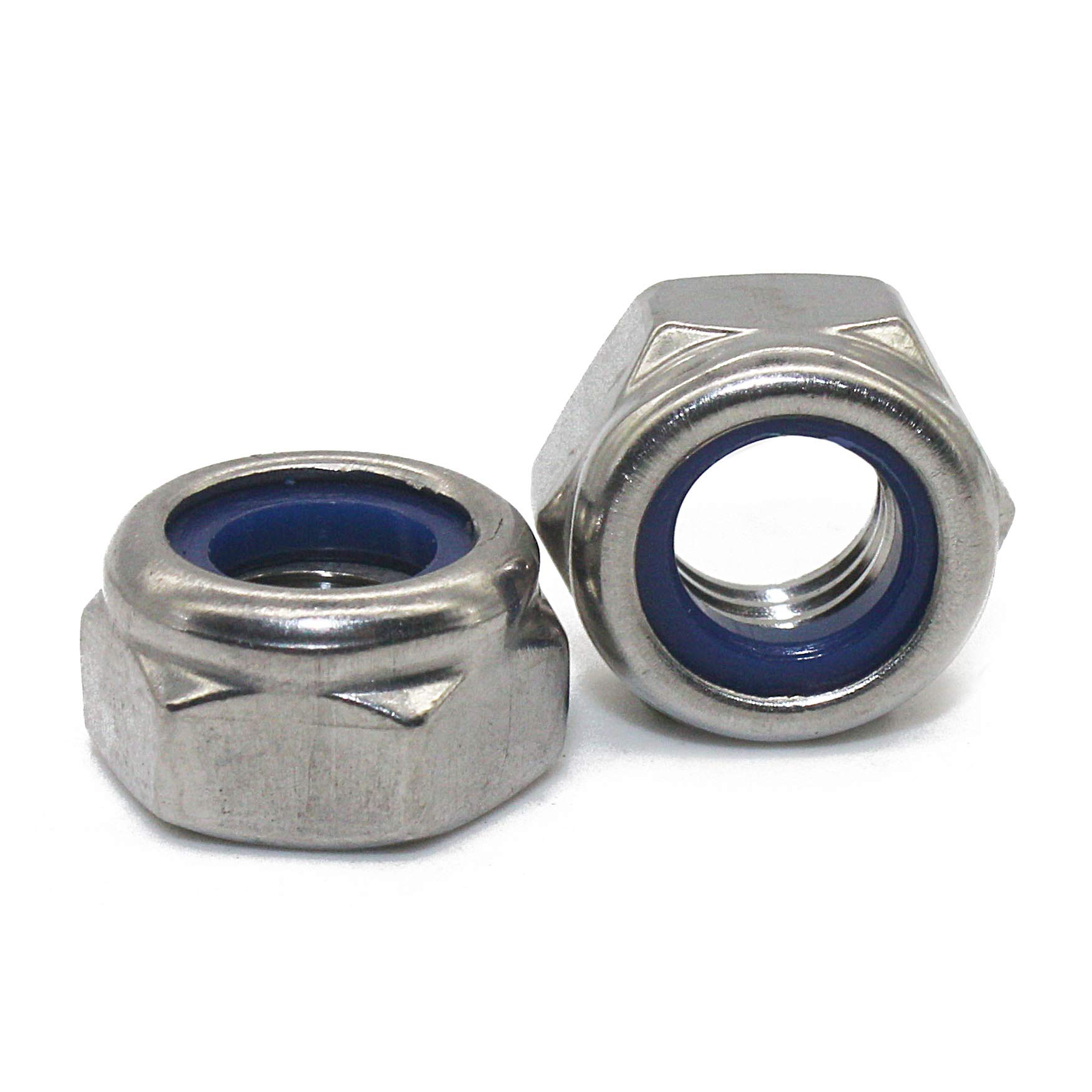 Hexagon Nuts M10 Self-Locking DIN 985 A2 Stainless Steel (Pack of 20) - Locking Nuts Lock Nuts V2A