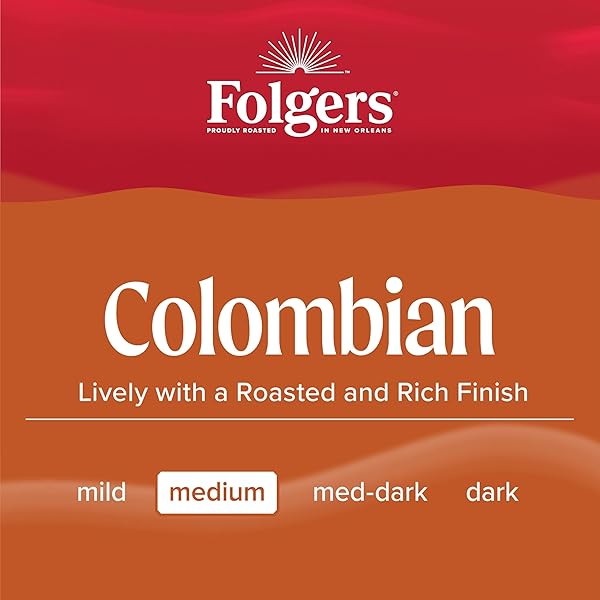 FOLGERS COLOMBIAN DECAF COFFEE, MEDIUM ROAST, KEURIG K-CUP PODS, 10 COUNT BOX
