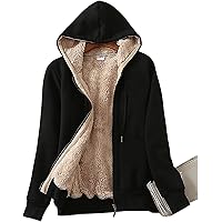 ZITY Womens Winter Fleece Jacket Coat Sherpa Lined Full Zip Up Hoodie Sweatshirt with Pocket