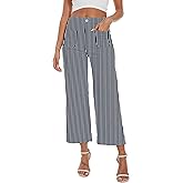 DAOAO Wide Leg Jeans for Women Trendy High Waisted Flare Jeans Cropped Pants Stretchy Baggy