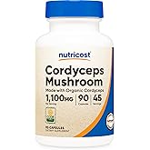 Nutricost Cordyceps Mushroom Capsules 1100mg, 45 Serv - CCOF Certified Made with Organic, Vegetarian, Gluten Free, 550mg Per Capsule (90 Capsules)