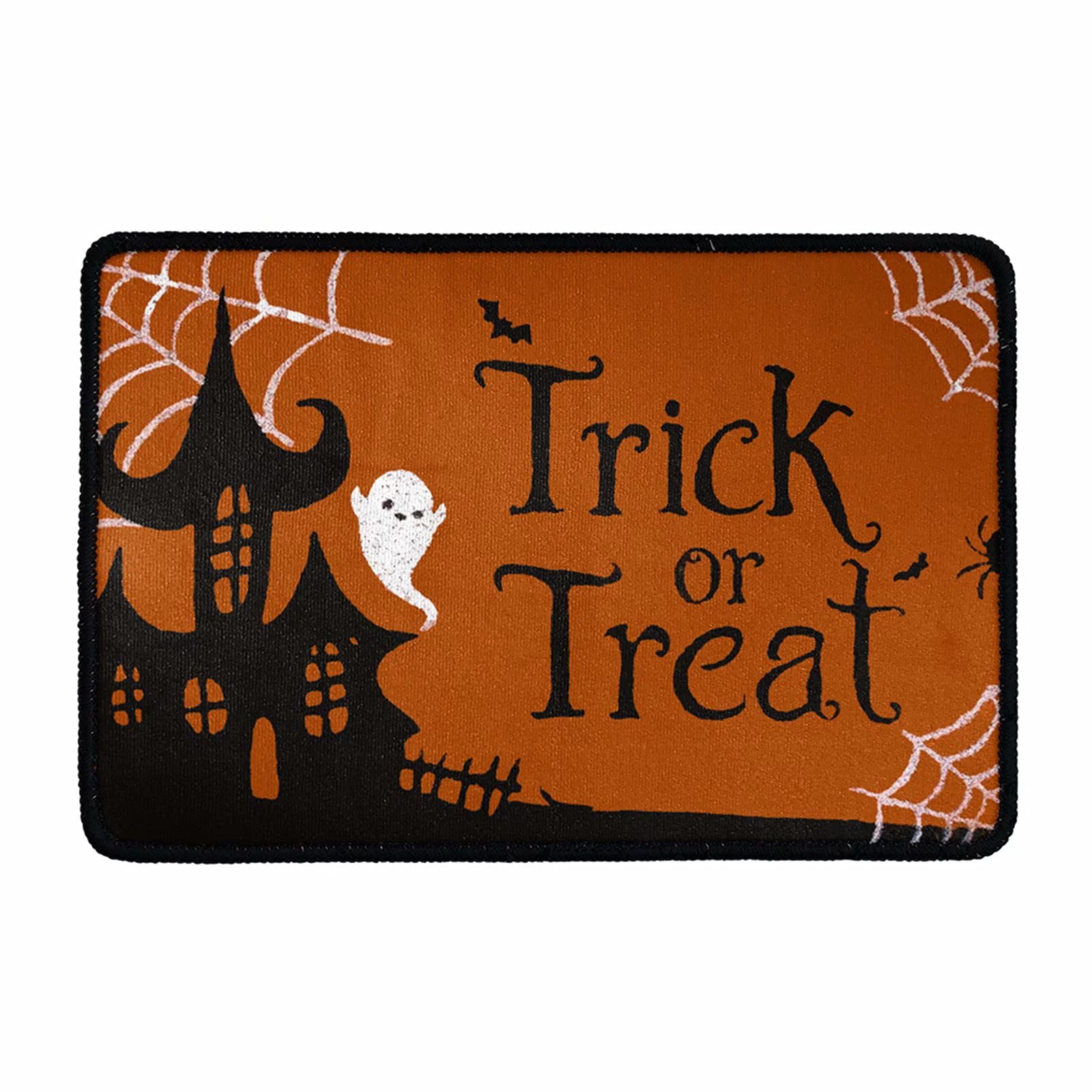 NETILGEN Halloween Non-slip Door Mat Print Trick or Treat Doormat Blanket,Welcome Home Halloween Decor Front Door Mats for Indoor Outdoor Funny Rug — image 1