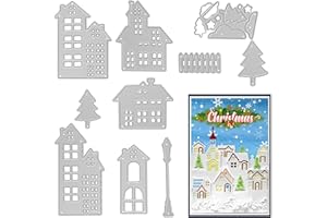 House Trees Cutting Dies for Card Making and Photo Album Decorations, Lights Embossing Die Cuts for DIY Scrapbooking Craft