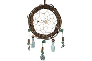 Twilight - Inspired Natural Rattan Dream Catcher with Alloy Chief Wolf Bear Pendants Ideal Gift for Girls Children Remorlet