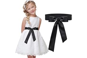 WHIPPY Sash Belt for Girls Dress Kids Long Waist Belts for Wedding Party 2'' Wide