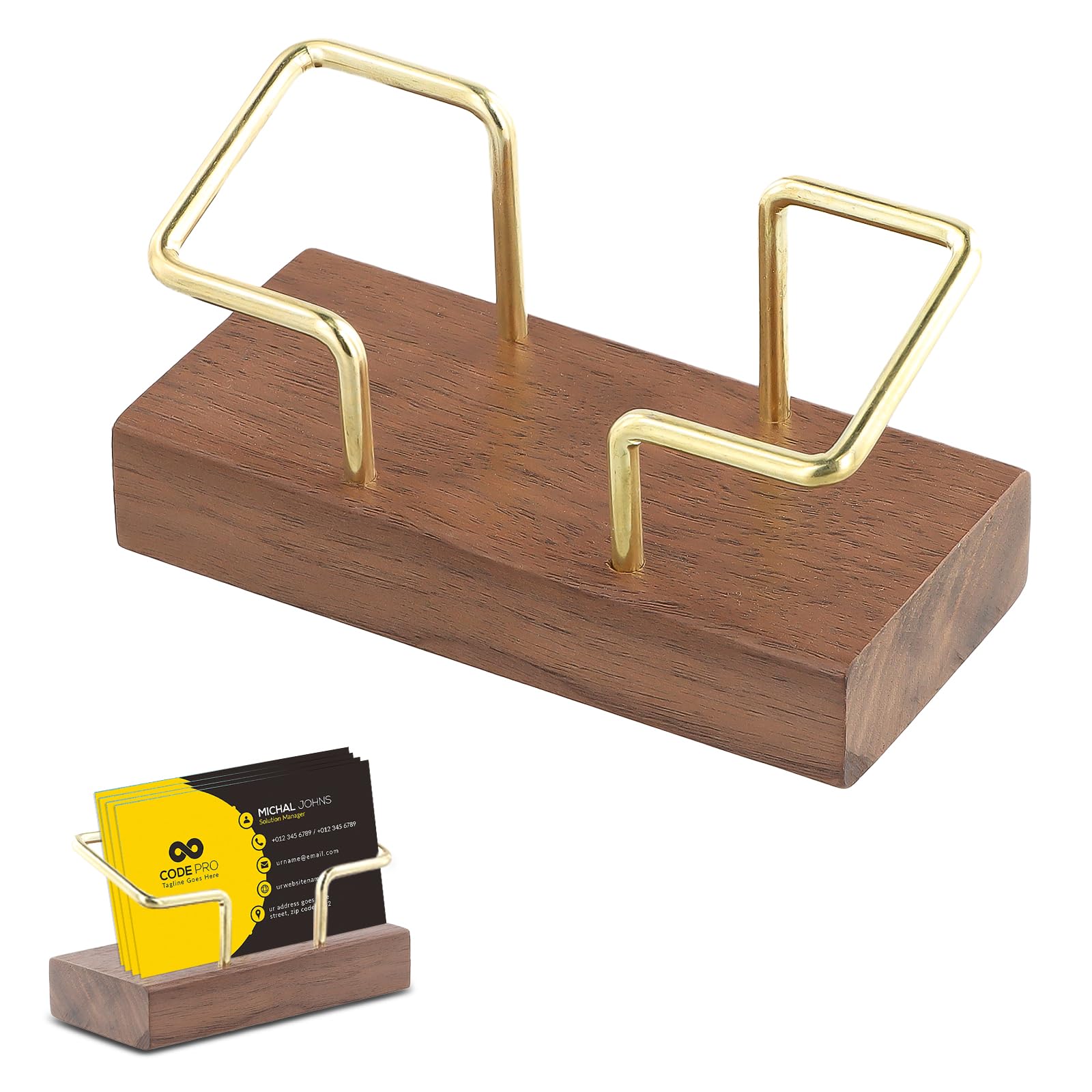 Rundago Business Card Holder, Wooden, Beech, Brown, Desk, Office, Shop, Exhibition Stand