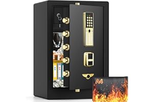 BUKUMO 4.0 Cuft Large Safe Box Fireproof Waterproof, Heavy Duty Fireproof Safe with Fireproof Bag, Digital Keypad and Spare Keys, Security Home Safe for Documents Firearm Money Valuables