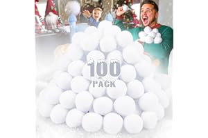 LQYoyz Snowball Fight Set Indoor 100 Pack 1.96 Inch Large Size Fake Snow Fight Ball for Kids Artificial Snow Balls Kids Toys, Winter Snowball Fight Games Xmas Party Decor DIY Supplies Gifts