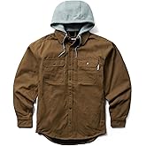 WOLVERINE Men's Overman Fleece Lined Cotton Duck Canvas Hooded Shirt Jacket