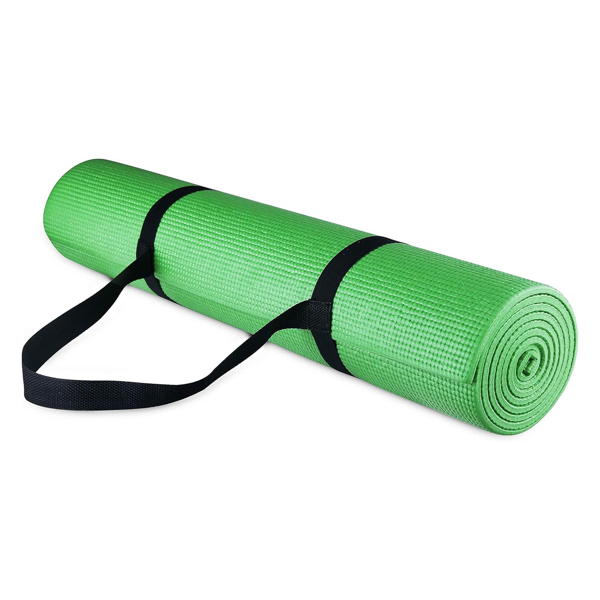 Photo 1 of Fitvids All-Purpose 1/4-Inch High Density Anti-Tear Exercise Yoga Mat with Carrying Strap, Green