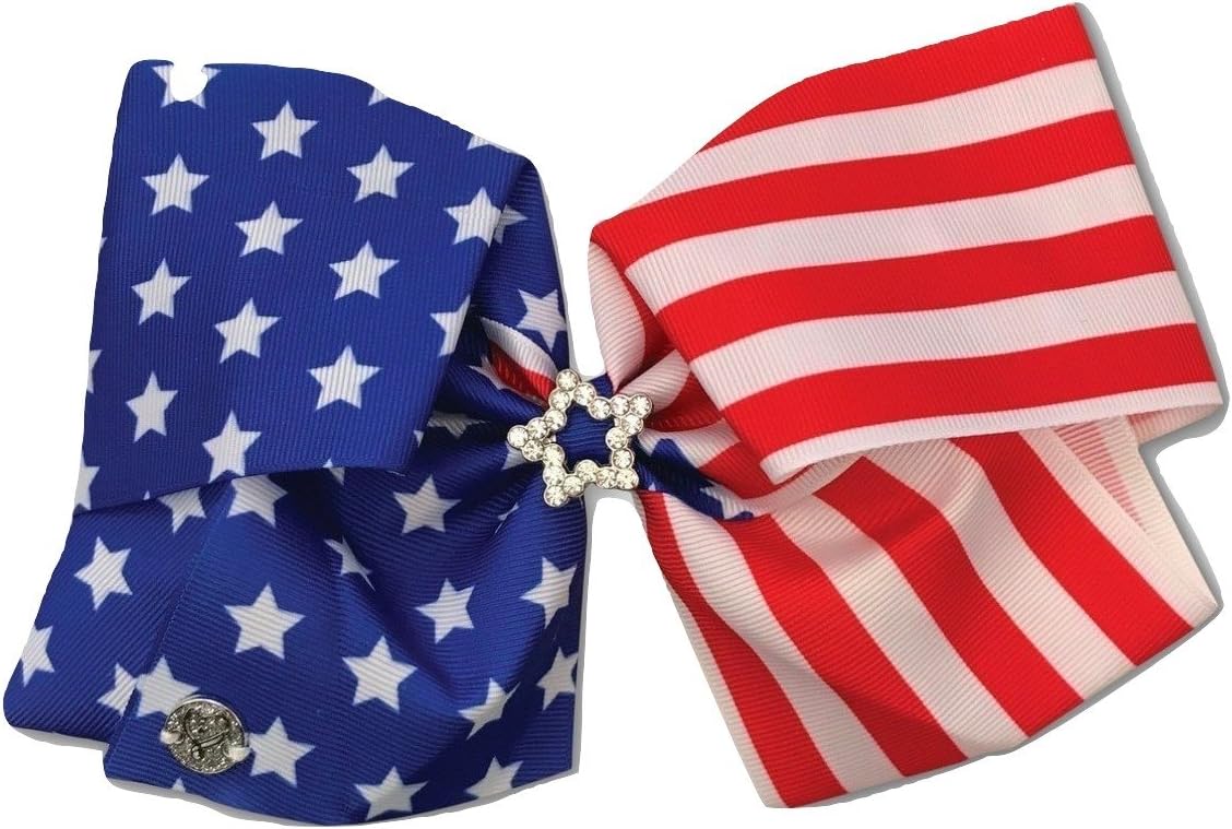 JoJo Siwa Exclusive American Flag Print Rhinestone Star Dance Hair Bow