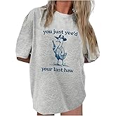 winkbay Women's Oversized Graphic Tees Summer Half Sleeve Crew Neck Casual T Shirts