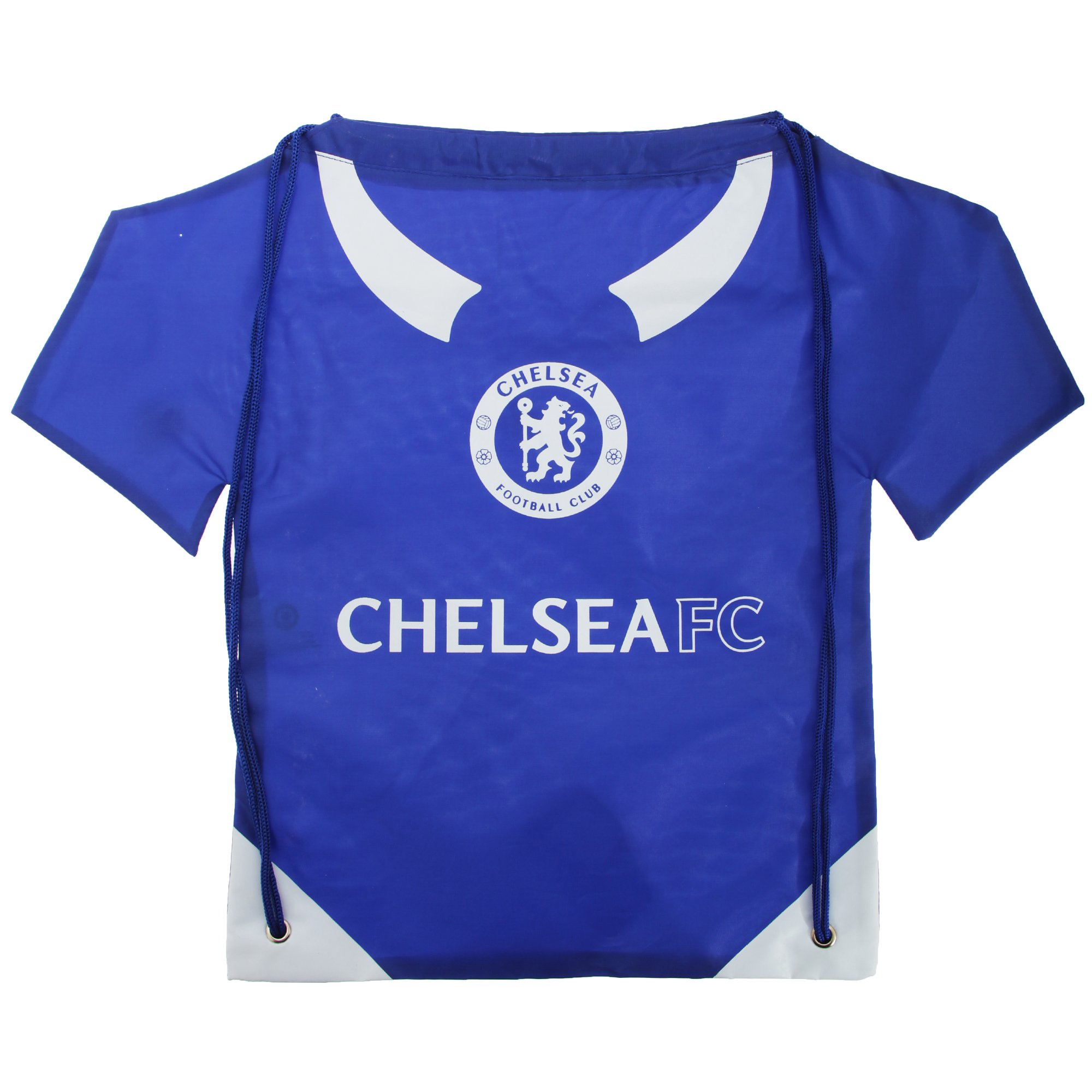 Chelsea FC Official Football Shirt Shaped Drawstring Gym Bag (One Size) (Blue/White)