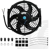 10" inch Slim Fan Push Pull Electric Radiator Cooling Fans 12V Mount Kit Unversal Black