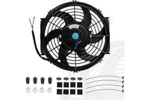 BLACKHORSE-RACING 10" inch Slim Fan Push Pull Electric Radiator Cooling Fans 12V Mount Kit Unversal Black