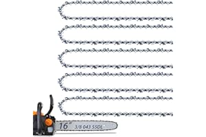 5 Pack 16 Inch Chainsaw Chain for Stihl 3/8" LP Pitch .043" Gauge 55 Drive Links Fits Stihl MS170, MS171, MS180c, 61PMMC3-55,