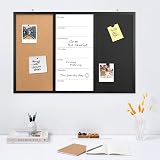 Navaris 3-in-1 Cork Board Whiteboard Chalkboard 90x60cm Magnetic Memo view 2