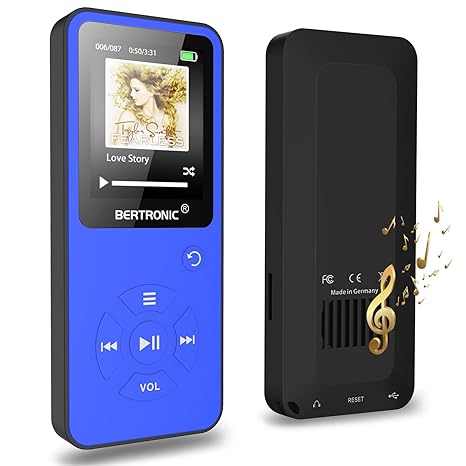 BERTRONIC Made in Germany BC10 Royal MP3-Player, 32 GB ? Bis 100 Stunden Wiedergabe ? Radio | Portabler Player mit Lautsprech