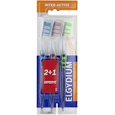 Elgydium Inter-Active Soft Toothbrush Pack of 3 Toothbrushes