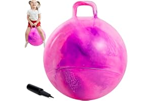 Upper Rider 20 Inch Clouds Hopper Ball for Kids Ages 6-12, Purple Pink Bouncy with Handle, Extra-Large Inflatable Jumping Ball with Pump and Gift Box, Indoor Outdoor Balance Toy for Girls and Boys