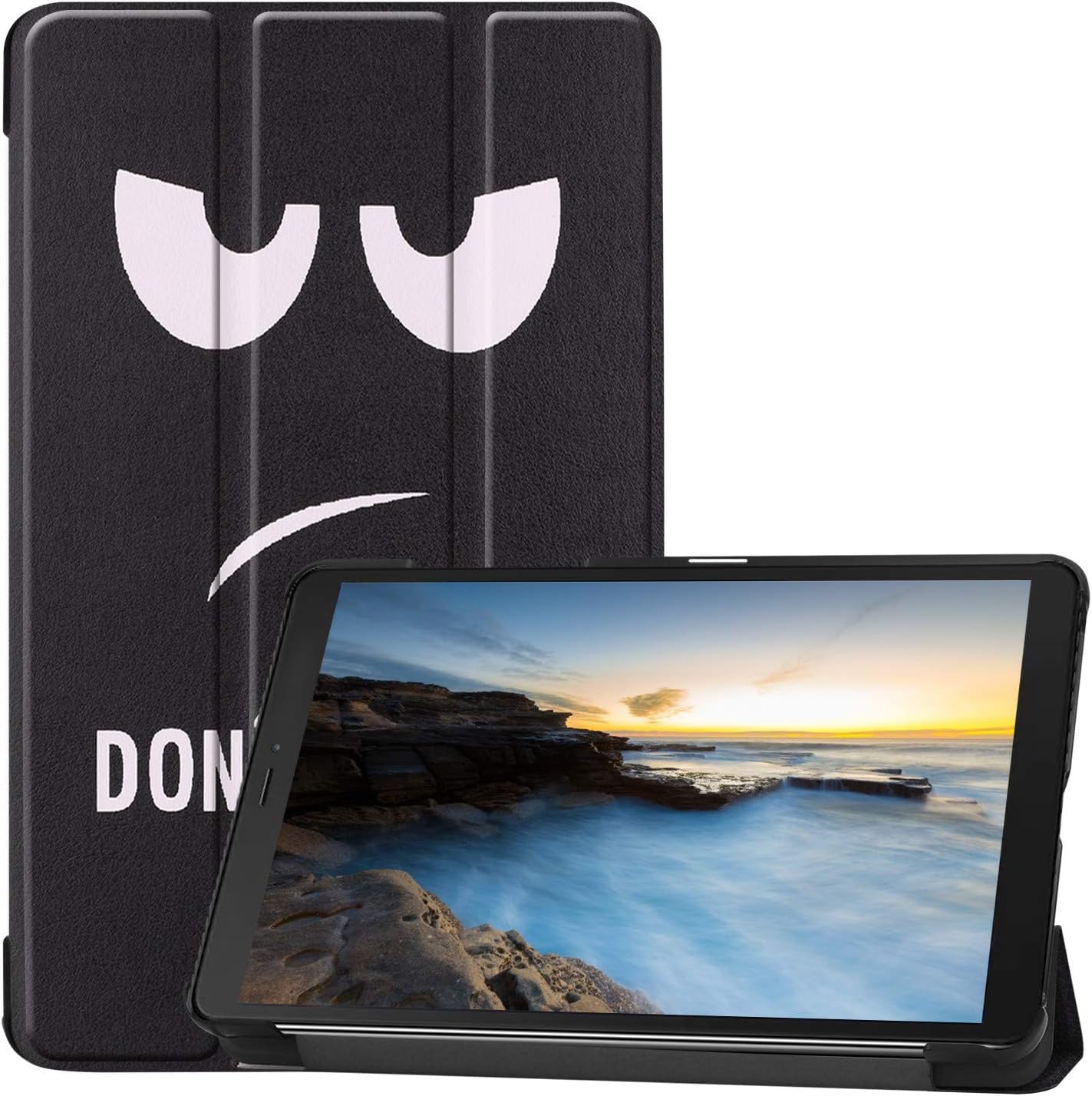 Amaxy Compatible with Samsung Galaxy Tab A 8.0 2019 Case SM-T290/T295/T297, Slim Fit Lightweight Flip Stand Cover Shockproof Protective Shell Premium PU Leather -bh3